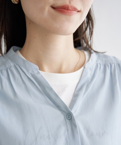 ikka（イッカ）の「【雑誌InRed5月号掲載】シアーバックリボンブラウス（シャツ/ブラウス・レディース・ライトイエロー/チャコールグレー/ダークベージュ/ミント/オフホワイト/スカイブルー・L/M/S）」の11枚目の写真