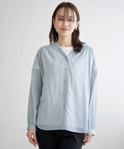 ikka（イッカ）の「【雑誌InRed5月号掲載】シアーバックリボンブラウス（シャツ/ブラウス・レディース・ライトイエロー/チャコールグレー/ダークベージュ/ミント/オフホワイト/スカイブルー・L/M/S）」の8枚目の写真