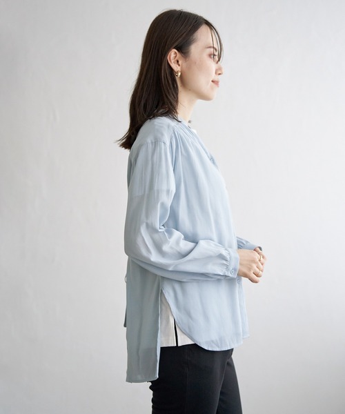 ikka（イッカ）の「【雑誌InRed5月号掲載】シアーバックリボンブラウス（シャツ/ブラウス・レディース・ライトイエロー/チャコールグレー/ダークベージュ/ミント/オフホワイト/スカイブルー・L/M/S）」の9枚目の写真