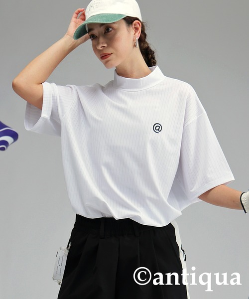 antiqua(アンティカ)の「【STCH】プリント半袖トップス(Tシャツ/カットソー・レディース・ホワイト/ブラック・LXL/ML)」の1枚目の写真