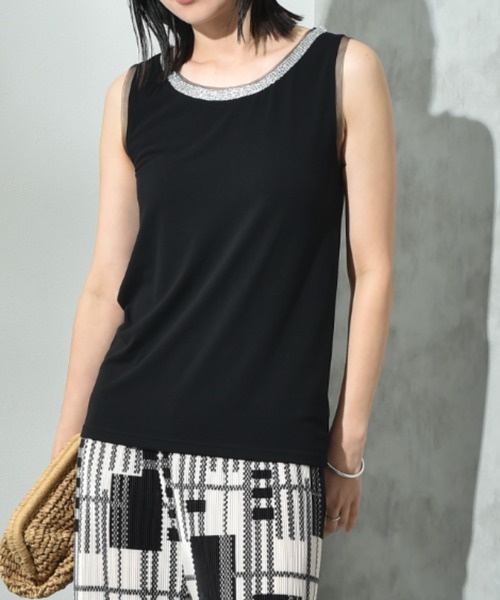 INTERPLANET(インタープラネット)の「アビガイルタンク(タンクトップ・レディース・オフホワイト/グレー/ブラック・FREE)」の3枚目の写真
