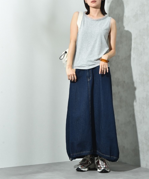 INTERPLANET(インタープラネット)の「アビガイルタンク(タンクトップ・レディース・オフホワイト/グレー/ブラック・FREE)」の9枚目の写真