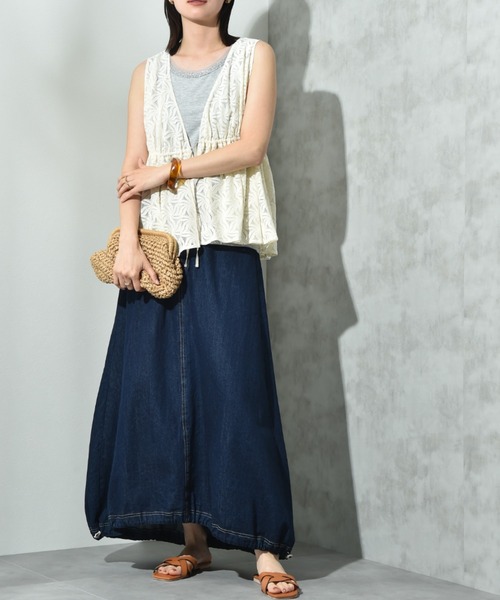 INTERPLANET(インタープラネット)の「アビガイルタンク(タンクトップ・レディース・オフホワイト/グレー/ブラック・FREE)」の8枚目の写真