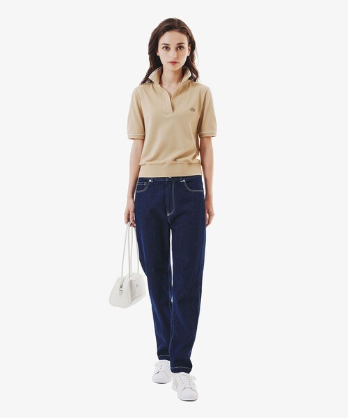LACOSTE（ラコステ）の「プレーンデニム テーパードパンツ（デニムパンツ・レディース・ブルー/ネイビー・36/34/40/38）」の6枚目の写真