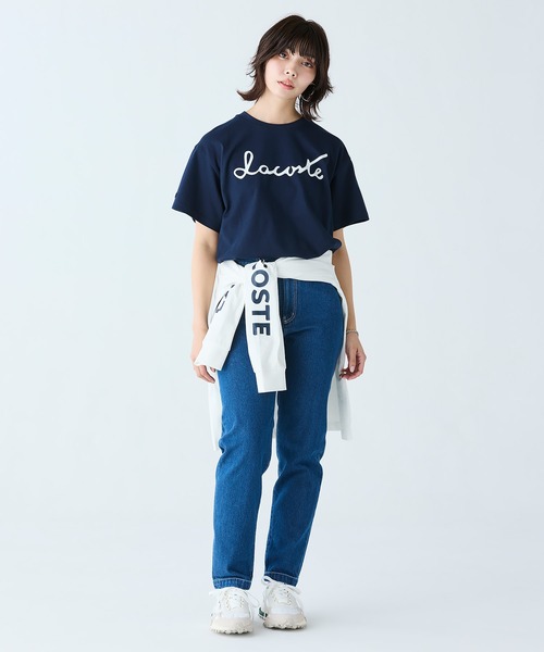 LACOSTE（ラコステ）の「プレーンデニム テーパードパンツ（デニムパンツ・レディース・ブルー/ネイビー・36/34/40/38）」の21枚目の写真