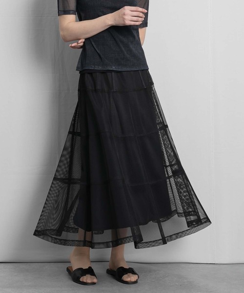 RAW FUDGE(ローファッジ)の「パニエ風メッシュスカート(スカート・レディース・ブラック/ベージュ・M)」の18枚目の写真