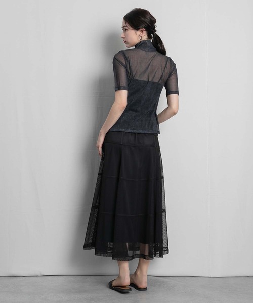 RAW FUDGE(ローファッジ)の「パニエ風メッシュスカート(スカート・レディース・ブラック/ベージュ・M)」の21枚目の写真