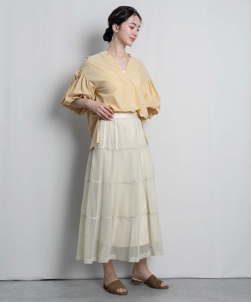 RAW FUDGE(ローファッジ)の「パニエ風メッシュスカート(スカート・レディース・ブラック/ベージュ・M)」の13枚目の写真