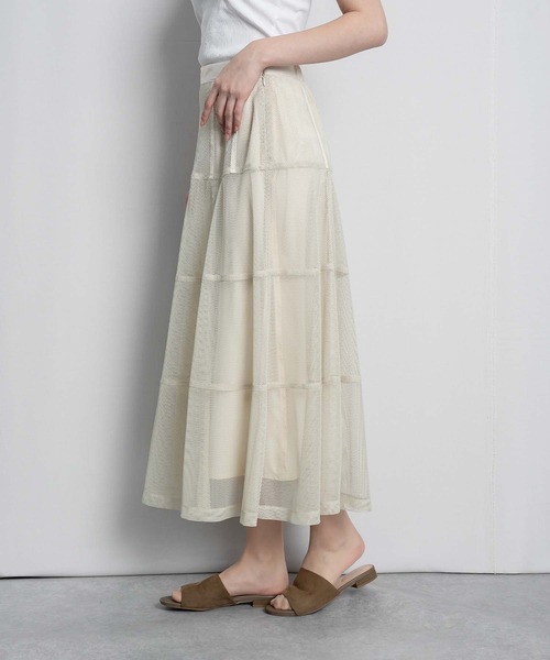 RAW FUDGE(ローファッジ)の「パニエ風メッシュスカート(スカート・レディース・ブラック/ベージュ・M)」の16枚目の写真