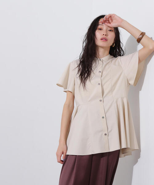 N.（N. Natural Beauty Basic）（エヌエヌナチュラルビューティーベーシック）の「フレアスリーブペプラムブラウス（シャツ/ブラウス・レディース・ベージュ/ブラウン/ライトグリーン・MEDIUM）」の11枚目の写真