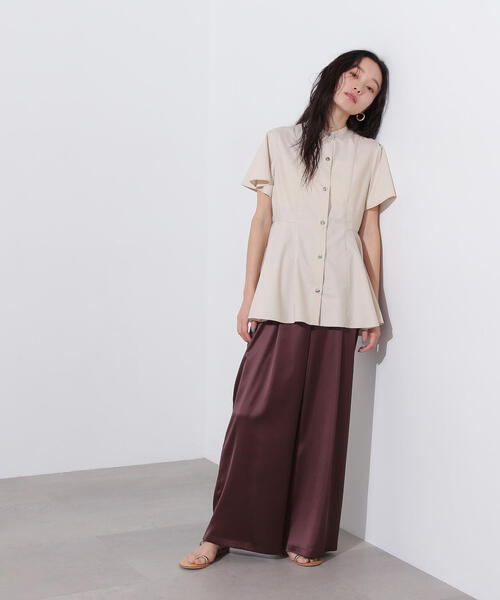 N.（N. Natural Beauty Basic）（エヌエヌナチュラルビューティーベーシック）の「フレアスリーブペプラムブラウス（シャツ/ブラウス・レディース・ベージュ/ブラウン/ライトグリーン・MEDIUM）」の13枚目の写真