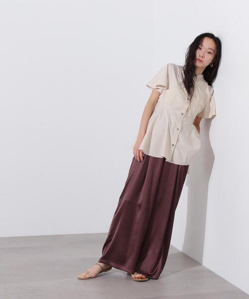 N.（N. Natural Beauty Basic）（エヌエヌナチュラルビューティーベーシック）の「フレアスリーブペプラムブラウス（シャツ/ブラウス・レディース・ベージュ/ブラウン/ライトグリーン・MEDIUM）」の17枚目の写真