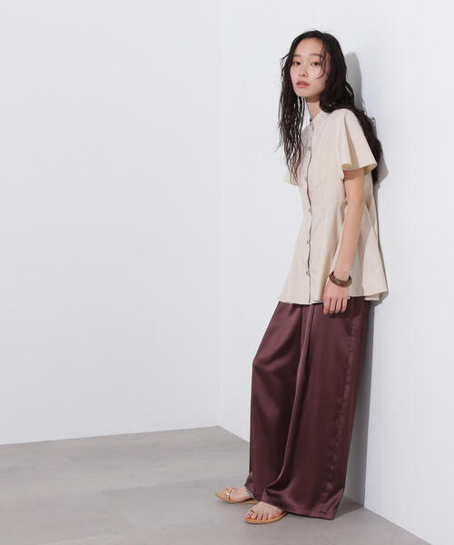 N.（N. Natural Beauty Basic）（エヌエヌナチュラルビューティーベーシック）の「フレアスリーブペプラムブラウス（シャツ/ブラウス・レディース・ベージュ/ブラウン/ライトグリーン・MEDIUM）」の18枚目の写真