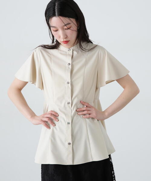 N.（N. Natural Beauty Basic）（エヌエヌナチュラルビューティーベーシック）の「フレアスリーブペプラムブラウス（シャツ/ブラウス・レディース・ベージュ/ブラウン/ライトグリーン・MEDIUM）」の7枚目の写真