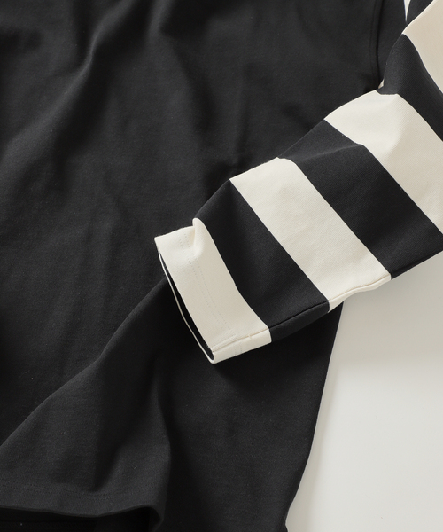 JOURNAL STANDARD J.S HOMESTEAD（ジャーナルスタンダードホームステッド）の「J.S.Homestead / Stead レーサースリーブロンT（Tシャツ/カットソー・メンズ・グリーン/ブラック・MEDIUM/LARGE）」の4枚目の写真