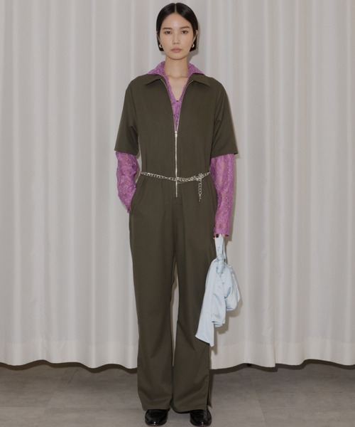 セール】Short sleeve jumpsuit / ショートスリーブジャンプスーツ