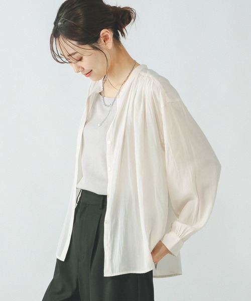 あーさん セール】さらさらリラックスギャザー/147549（シャツ/ブラウス