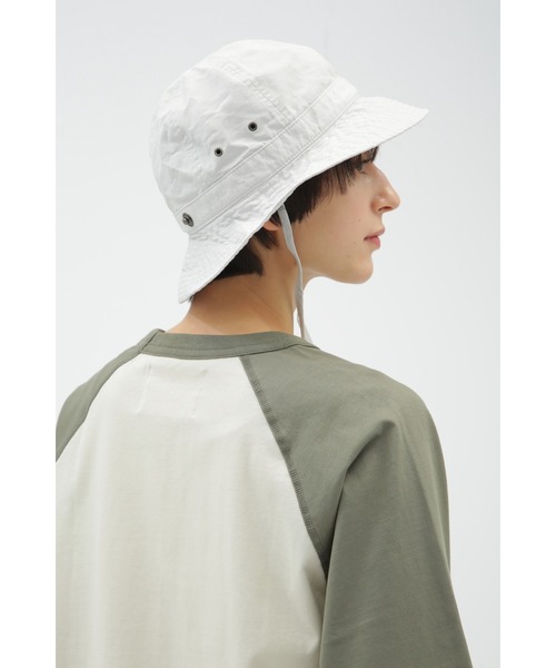 MHL.（エムエイチエル）の「WA-SHI COTTON PLAINWEAVE（ハット・レディース・ネイビー/グレー・FREE）」の3枚目の写真