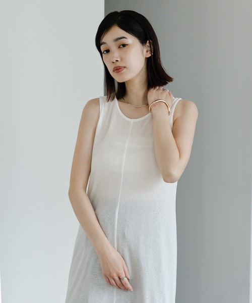 select MOCA Et(セレクトモカエト)の「【Et】Sheer Cut-Out Sleeveless One-Piece(ワンピース・レディース・ホワイト/ブラック/ブラウン・FREE)」の7枚目の写真