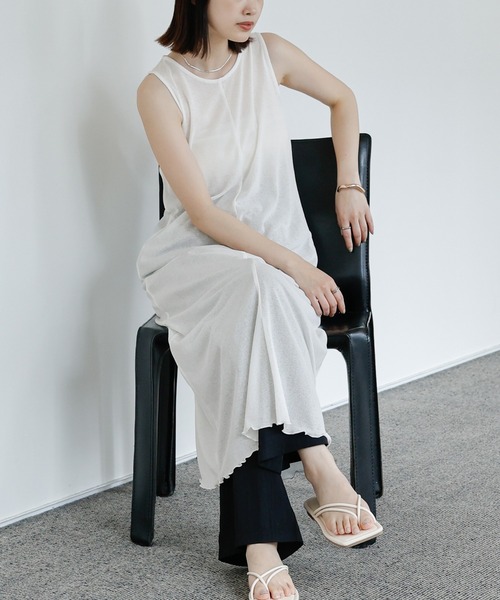 select MOCA Et(セレクトモカエト)の「【Et】Sheer Cut-Out Sleeveless One-Piece(ワンピース・レディース・ホワイト/ブラック/ブラウン・FREE)」の9枚目の写真