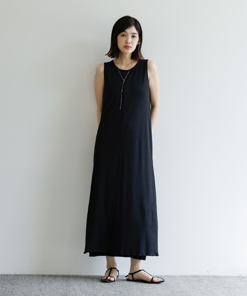 セール】【Et】シアーカットソーノースリーブワンピース