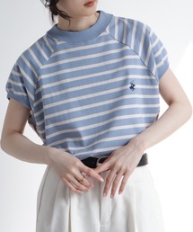 【BEVERLY HILLS POLO CLUB/ビバリーヒルズポロクラブ】 モックネックラグランハーフスリーブTシャツ