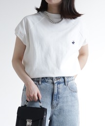 【BEVERLY HILLS POLO CLUB/ビバリーヒルズポロクラブ】 モックネックラグランハーフスリーブTシャツ