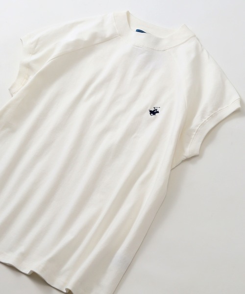 BEVERLY HILLS POLO CLUB(ビバリーヒルズポロクラブ)の「【BEVERLY HILLS POLO CLUB/ビバリーヒルズポロクラブ】 モックネックラグランハーフスリーブTシャツ(Tシャツ/カットソー・レディース・ネイビー/スミクロ/ブラック系その他/ネイビー系/サックスブルー/アイボリー・M)」の8枚目の写真