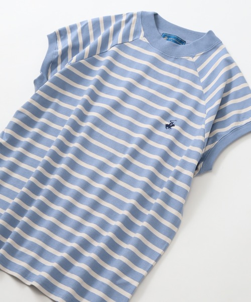 BEVERLY HILLS POLO CLUB(ビバリーヒルズポロクラブ)の「【BEVERLY HILLS POLO CLUB/ビバリーヒルズポロクラブ】 モックネックラグランハーフスリーブTシャツ(Tシャツ/カットソー・レディース・ネイビー/スミクロ/ブラック系その他/ネイビー系/サックスブルー/アイボリー・M)」の22枚目の写真