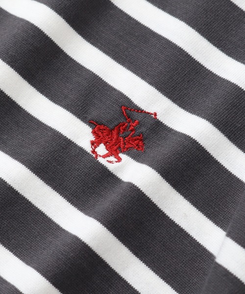 BEVERLY HILLS POLO CLUB(ビバリーヒルズポロクラブ)の「【BEVERLY HILLS POLO CLUB/ビバリーヒルズポロクラブ】 モックネックラグランハーフスリーブTシャツ(Tシャツ/カットソー・レディース・ネイビー/スミクロ/ブラック系その他/ネイビー系/サックスブルー/アイボリー・M)」の9枚目の写真