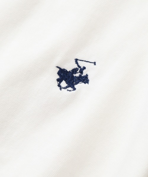 BEVERLY HILLS POLO CLUB(ビバリーヒルズポロクラブ)の「【BEVERLY HILLS POLO CLUB/ビバリーヒルズポロクラブ】 モックネックラグランハーフスリーブTシャツ(Tシャツ/カットソー・レディース・ネイビー/スミクロ/ブラック系その他/ネイビー系/サックスブルー/アイボリー・M)」の7枚目の写真