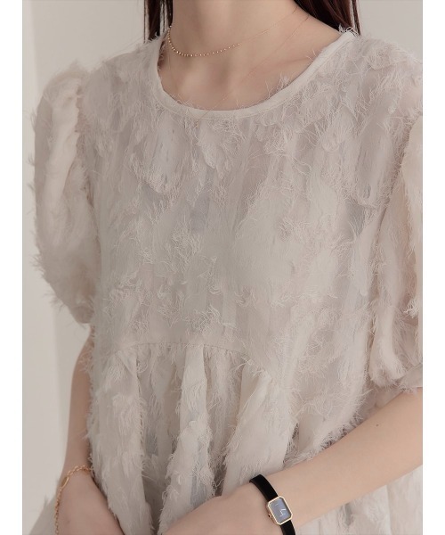 amel（エイメル）の「【RE ARRIVAL】シアージャガードペプラムブラウス（シャツ/ブラウス・レディース・アイボリー・FREE）」の6枚目の写真