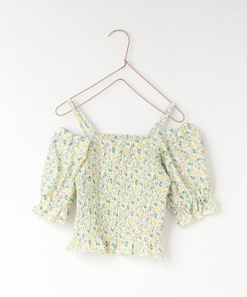 LOWRYS FARM(ローリーズファーム)の「シャーリングパフSWIM 323896(水着・キッズ・ピンク/グリーン/ブラック・130cm/120cm/110cm)」の10枚目の写真