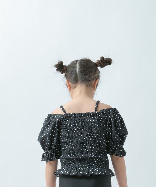 LOWRYS FARM(ローリーズファーム)の「シャーリングパフSWIM 323896(水着・キッズ・ピンク/グリーン/ブラック・130cm/120cm/110cm)」の9枚目の写真