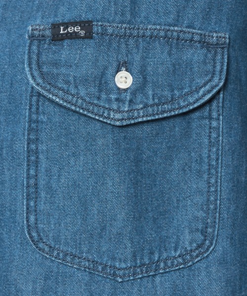 Lee(リー)の「Lee/リー DUNGAREES ワークデニムシャツドレス/ルーズシルエット/シャツワンピース/デニムワンピース/デニムシャツ(シャツワンピース・レディース・ブルー/ライトインディゴブルー・MEDIUM)」の12枚目の写真