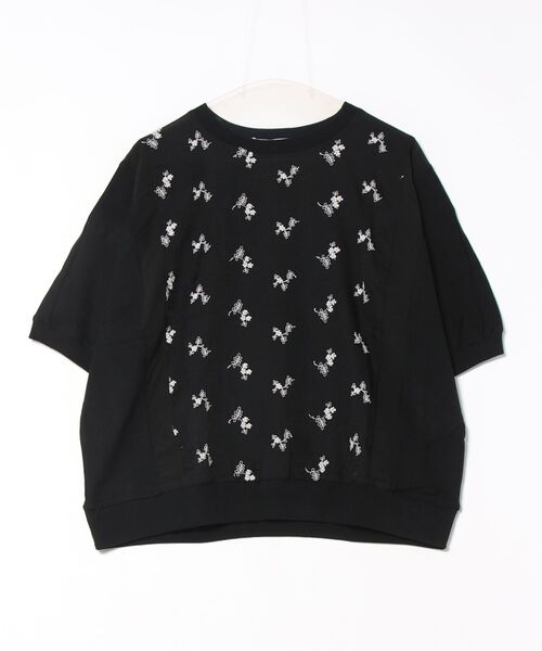 トップス mai セール】クリンプ小花レース＋ガーゼ天竺ドルマンカットソー（T