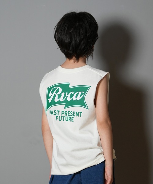RVCA(ルーカ)の「RVCA/ルーカ ONSHORE TT キッズ タンクトップ BF04E-254(タンクトップ・キッズ・ホワイト/ブラック・140cm/150cm/130cm/160cm)」の1枚目の写真
