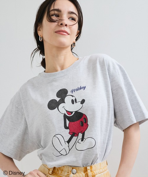 le cercle ADAM ET ROPE'(ルセルクルアダムエロペ)の「【GOOD ROCK SPEED】Mickey Mouse/プリントTシャツ(Tシャツ/カットソー・レディース・ネイビー/ホワイト/ライトグレー・FREE)」の3枚目の写真