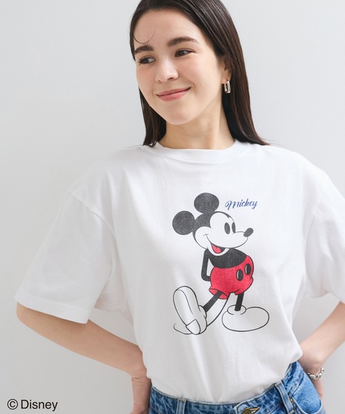 le cercle ADAM ET ROPE'(ルセルクルアダムエロペ)の「【GOOD ROCK SPEED】Mickey Mouse/プリントTシャツ(Tシャツ/カットソー・レディース・ネイビー/ホワイト/ライトグレー・FREE)」の7枚目の写真