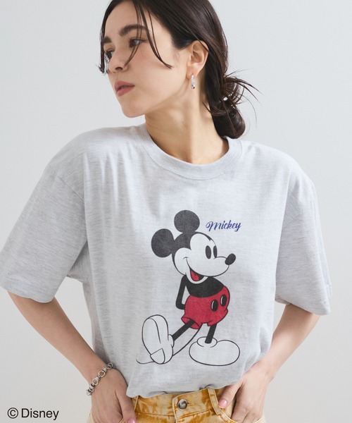 le cercle ADAM ET ROPE'(ルセルクルアダムエロペ)の「【GOOD ROCK SPEED】Mickey Mouse/プリントTシャツ(Tシャツ/カットソー・レディース・ネイビー/ホワイト/ライトグレー・FREE)」の9枚目の写真