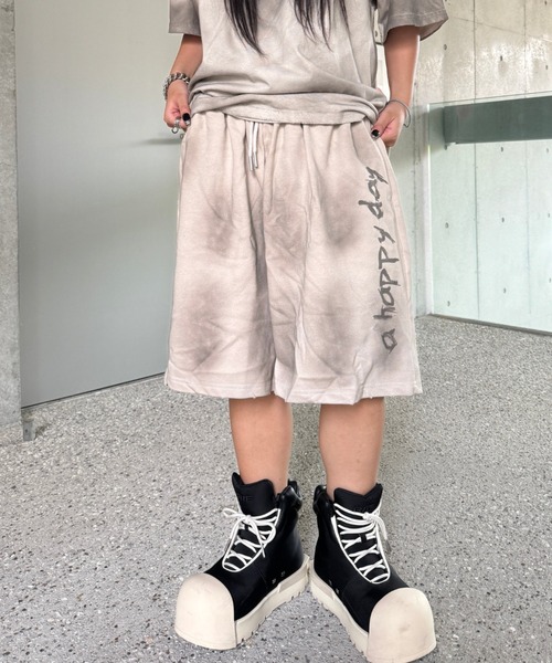 レタリングスウェットハーフパンツ（スウェットパンツ）｜KsG