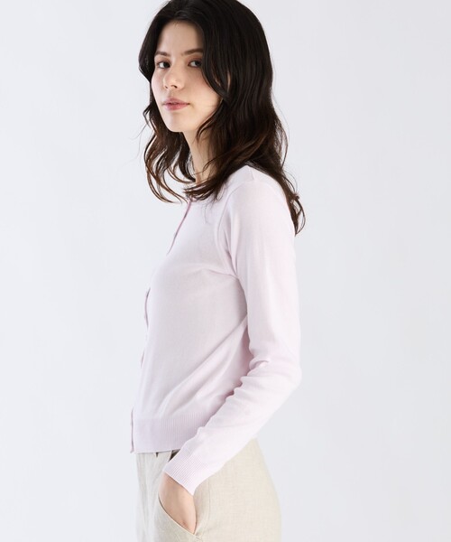 agnes b.（アニエスベー）の「コットン ニット 長袖 カーディガンプレッション "Swing"（カーディガン/ボレロ・レディース・ピンク系・1/3/2）」の3枚目の写真