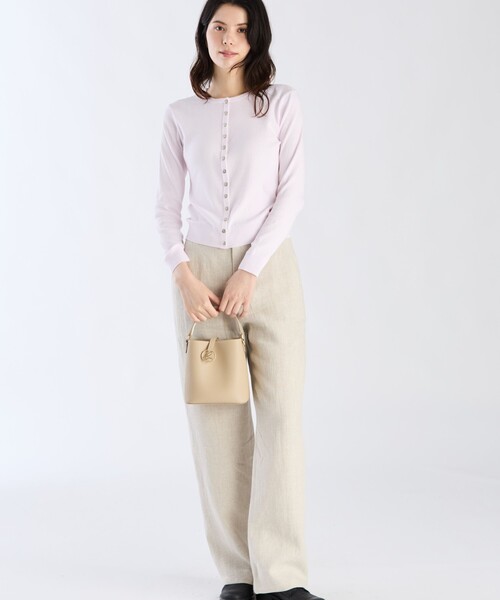 agnes b.（アニエスベー）の「コットン ニット 長袖 カーディガンプレッション "Swing"（カーディガン/ボレロ・レディース・ピンク系・1/3/2）」の5枚目の写真