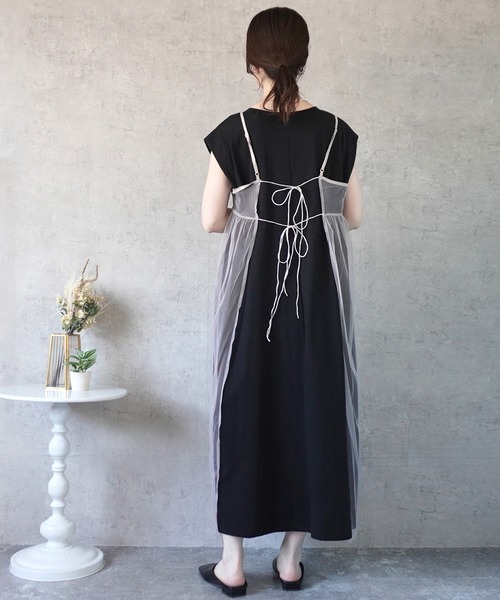 SELECT LEVERY(セレクトリベリー)の「チュール2WAYキャミワンピース(ワンピース・レディース・ベージュ/チャコールグレー/アイボリー・FREE)」の15枚目の写真