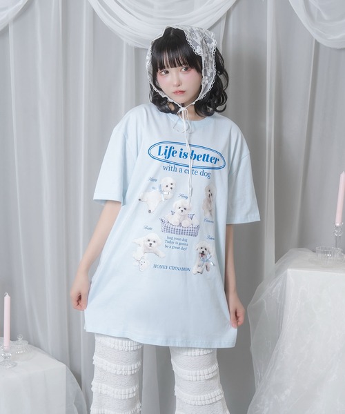 white dog プリントTシャツ（Tシャツ/カットソー）｜Honey