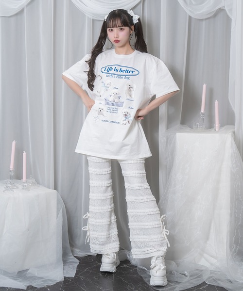 新品☆HONEY CINNAMON【シナモンくん】ホワイト☆総柄☆Tシャツ