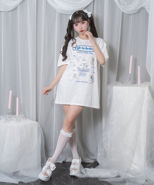 white dog プリントTシャツ（Tシャツ/カットソー）｜Honey