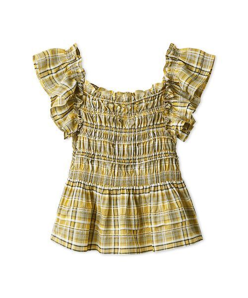 FRAY I.D（フレイアイディー）の「フリルシャーリングデザインブラウス（シャツ/ブラウス・レディース・チェック/ブラック/ブラウン・FREE）」の3枚目の写真