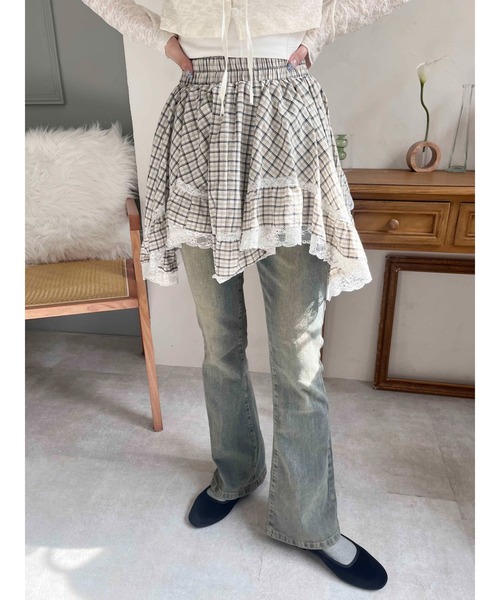 PHILLY（フィリー）の「【PHILLY】ランダムヘムチェックスカート（スカート・レディース・ブラック/ベージュ・FREE）」の14枚目の写真
