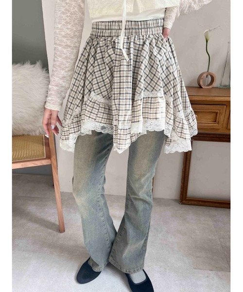 PHILLY（フィリー）の「【PHILLY】ランダムヘムチェックスカート（スカート・レディース・ブラック/ベージュ・FREE）」の15枚目の写真